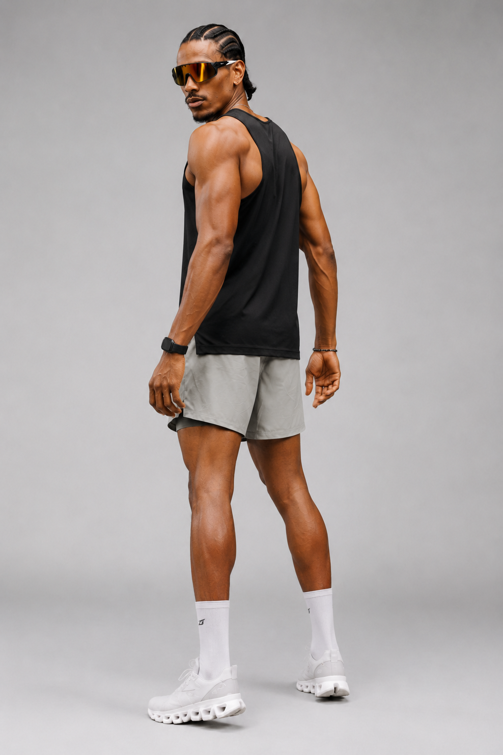 Athlete in technical apparel